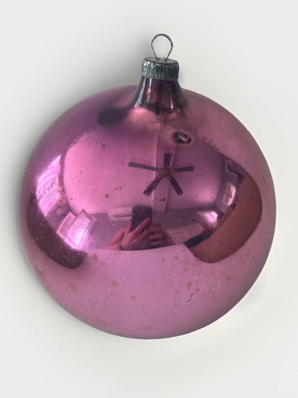 LARGE VINTAGE PINK PURPLE ORNAMENT 4